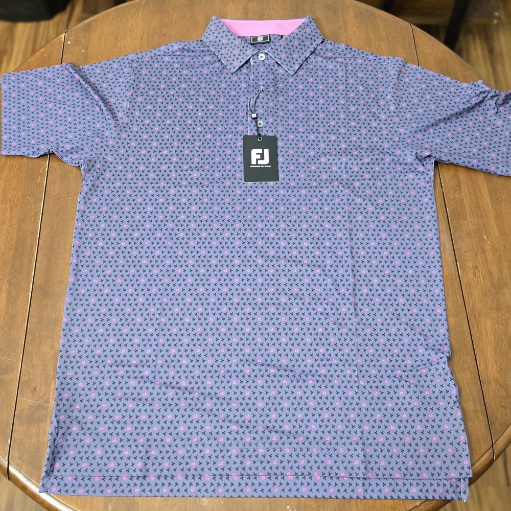 FootJoy Purple and Pink Patterned Polo Shirt